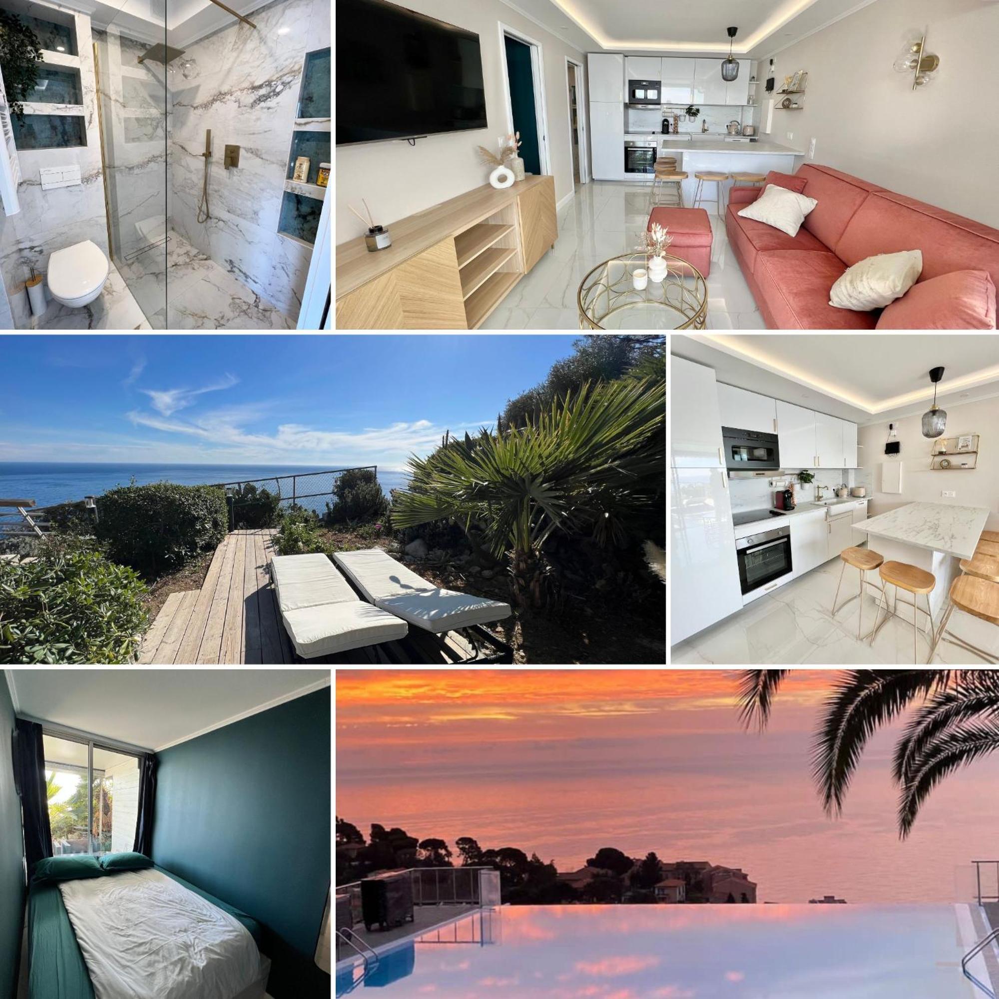 Luxueux Appartement - Vue Mer - Piscine - Free Parking - Monaco Cap-d’Ail Exterior foto